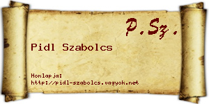 Pidl Szabolcs névjegykártya